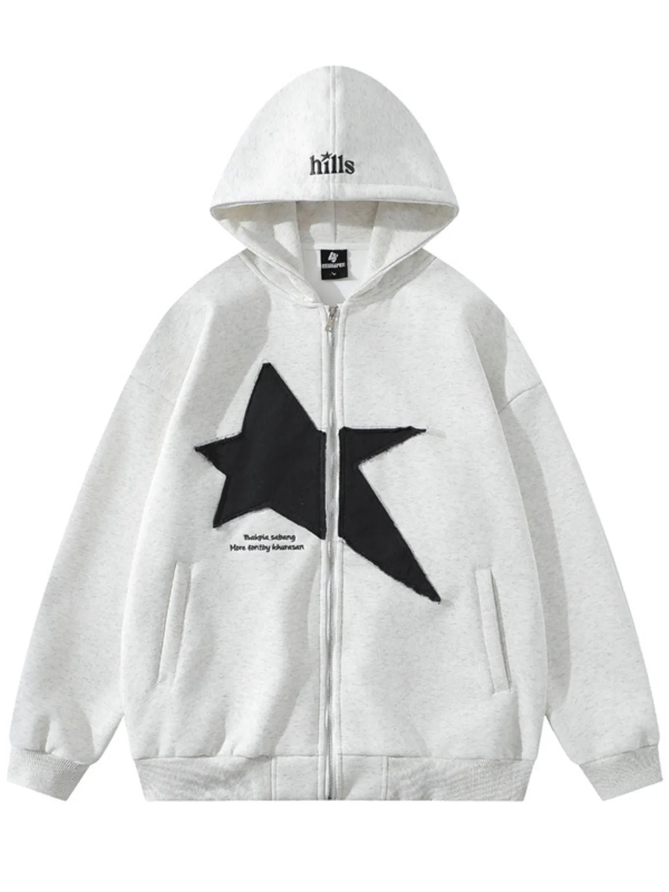 Men's Star Zip - Up Long Sleeve Hoodie - DYNIM