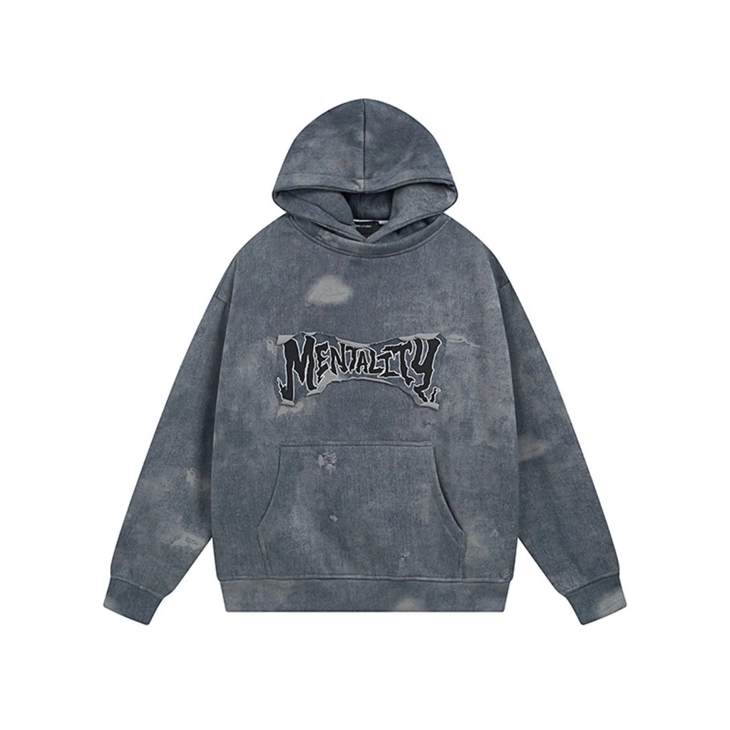 Distressed Long Sleeve Hoodie – Oversized Streetwear Pullover - DYNIM