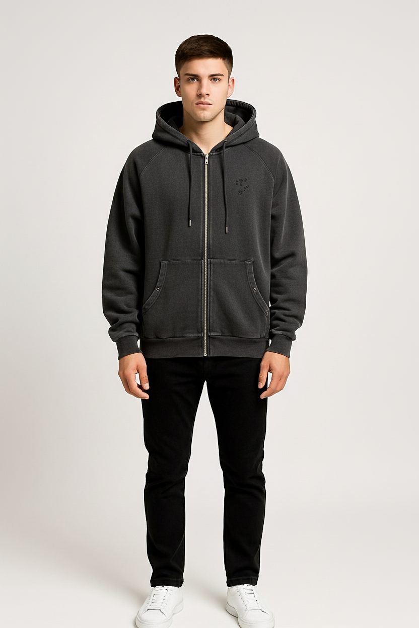 Oversized Zip-Up Hoodie – Casual Streetwear Jacket with Pockets