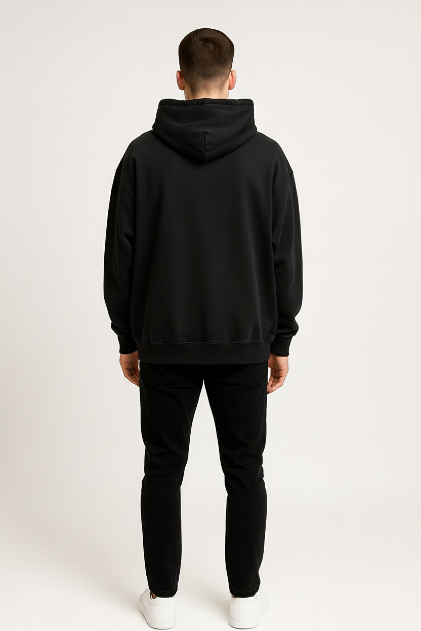 Solid Color Zip-Up Hoodie – Oversized Streetwear Essential