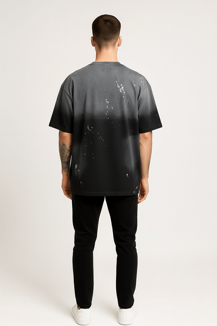 Gradient Washed Oversized T-Shirt – Short Sleeve Streetwear Tee - DYNIM