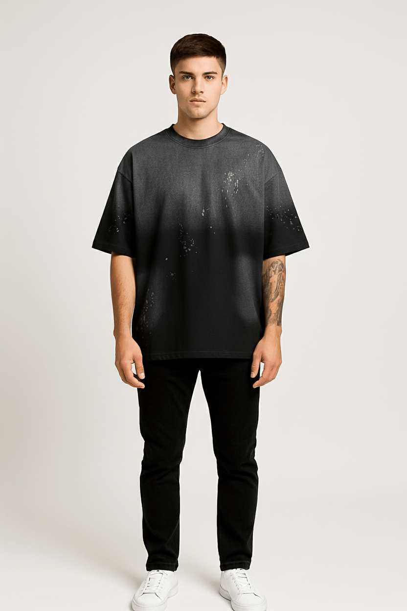Gradient Washed Oversized T-Shirt – Short Sleeve Streetwear Tee - DYNIM