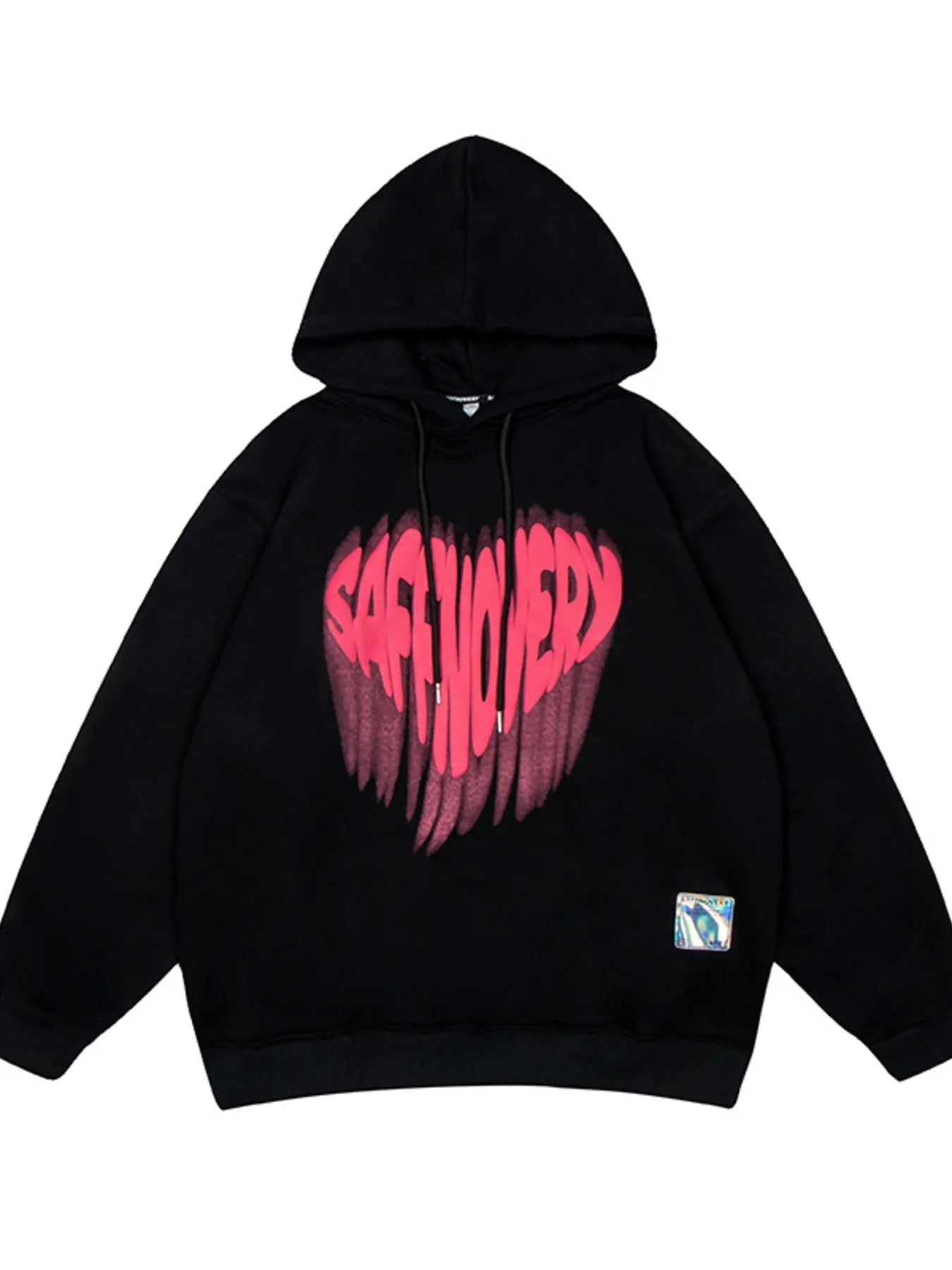 Heart Graphic Oversized Hoodie – Streetwear Pullover - DYNIM