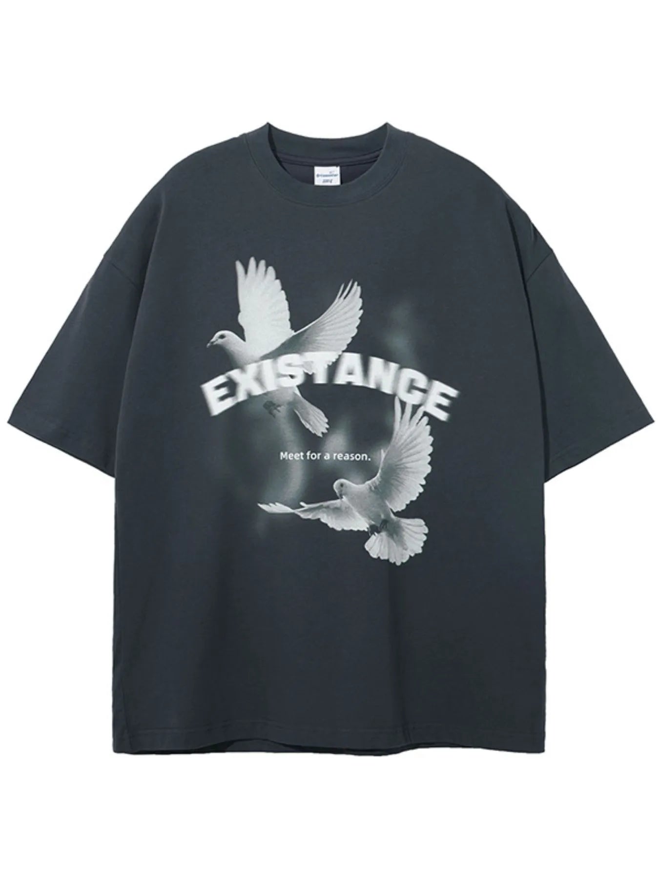 Oversized Graphic Round Neck T-Shirt – Short Sleeve Streetwear Tee - DYNIM