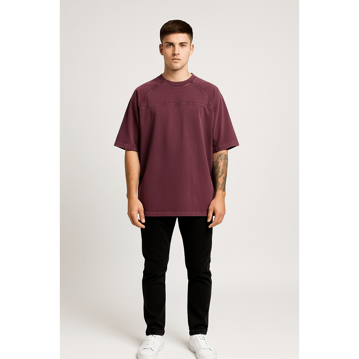 Round Neck Short Sleeve T-Shirt – Oversized Streetwear Tee - DYNIM