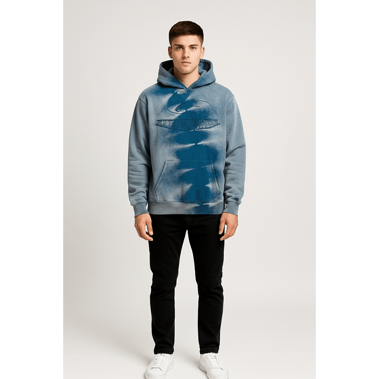 Tie Dye Vintage Washed Hoodie – Oversized Streetwear Pullover - DYNIM